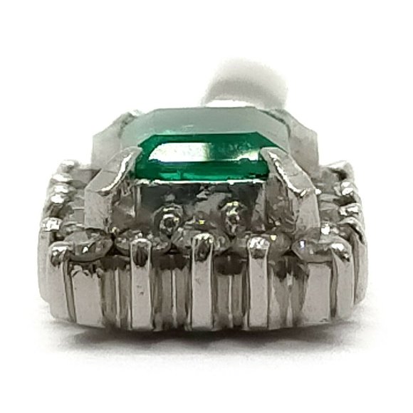 Jewelry Pendant Head Emerald 0.39ct Platinum swank - Picture 2 of 9